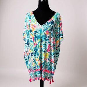 Lilly Pulitzer “Seagate” Serene Blue Tassel Cover-Up | Length 31″, Pit 26″ - S/M
